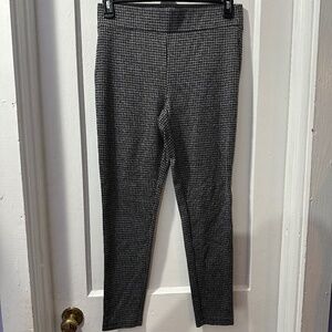 LOFT Black & Gray Houndstooth Ponte Leggings